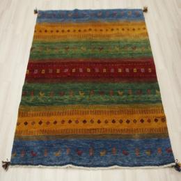 ペルシャギャベ　手織りラグマット　ウール100%　BB9639(Y)　約149×194cm