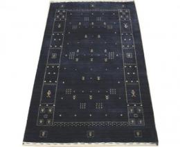 インドギャベ マット ギャベ ギャッベ ウール ギャベマット マットサイズ ロリバフ LB-1712 BL (Y) 約85×125cm ブルー ネイビー