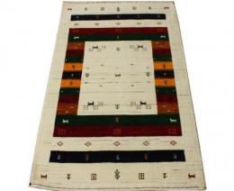 インドギャベ マット ギャベ ギャッベ ウール ギャベマット マットサイズ ロリバフ LB-1715 NA (Y) 約85×125cm ナチュラル マルチ アイボリー